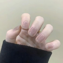 [ALLEVG] Nail Tips, 24 Pieces, Nail Tips, Short, Autumn, Spring, Summer, Popular, Japanese Style, Cute, Simple, Stylish, Coming of Age Ceremonies, School Entrance Ceremonies, Graduation Ceremonies