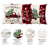 Christmas Pillow Covers 18x18 Inch Set of 4, Red Merry