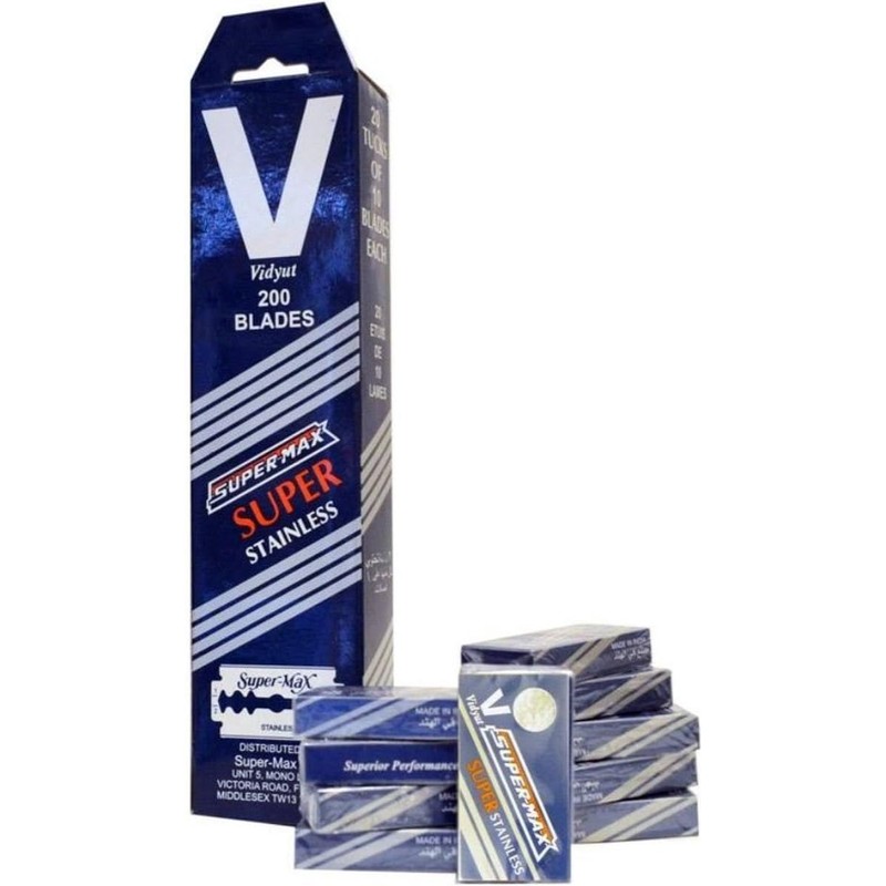 200 Razor Blades Supermax Super Stainless