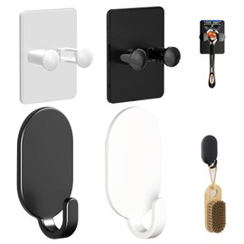TXMLXY Razor Holder for Shower and Shower Hook Set of 4, Stick on Hooks for Walls No Damage, Self Adhesive Wall Hooks for Hanging, Heavy Duty Sticky Hooks Towel, Hat, Loofah