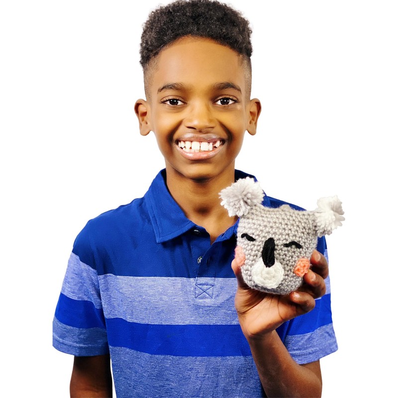 Boye 3629012001 Jonah's Hands Stuffed Koala Crochet Kit for Beginners,