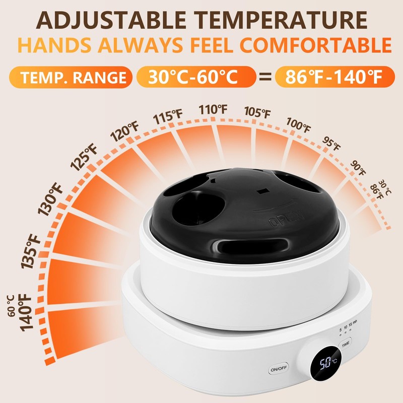 Electric Nail Soaking Bowl, Adjustable Temperature Heated Nail Soak off