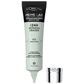 LOreal Paris Prime Lab Up to 24H Redness Eraser Face Primer Infused with Niacinamide to Reduce Face Redness and Extend Makeup Wear, 1.01 Fl Oz        