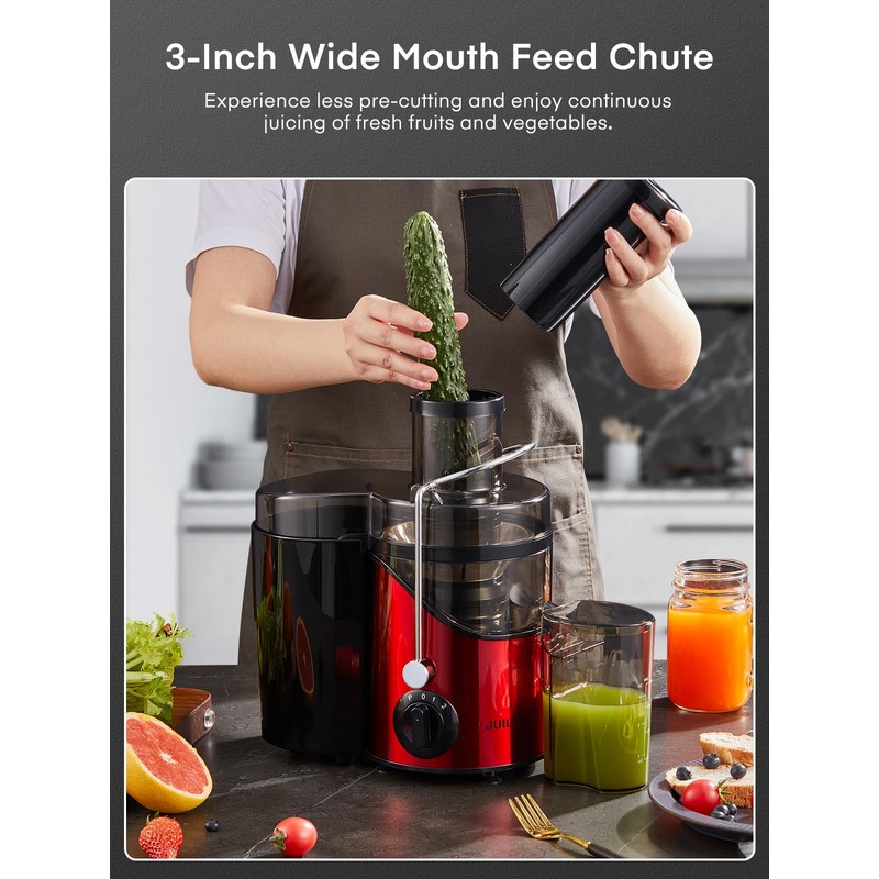 Juicer Machines, Juilist 3" Wide Mouth Juicer Extractor Max Power
