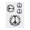 4 x 'Peace Sign with Flowers ' Temporary Tattoos -