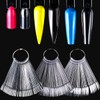 150pcs Nail Swatch Sticks with Ring, Clear Fan-shaped Nail Color