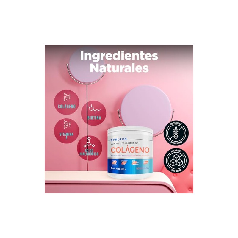 Bpn Pro Colágeno Hidrolizado Polvo Por Toma Vitaminas Ácido Fólico