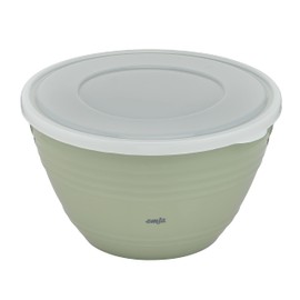 Emsa K32527 Prep&Bake Plastic Mixing Bowl 2.75 L | with Preserving Lid for Fridge Storage | Non-Slip Base | Perfect Stability When Mixing | Dishwasher Safe | Green