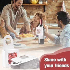 Sadoia 20 Pcs Kraft Paper Wine Bottle Box with Window, Gift Boxes Wine Boxes for Champagne Wine Bottles Decoration Hanger Pastries, Cookies