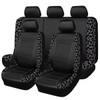 Flying Banner Carbon Fiber Leather Vehicle Seat Covers, Leopard Gray