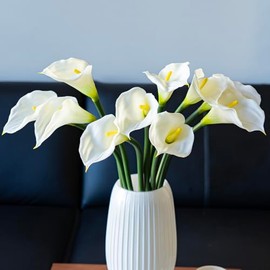 DUYONE - Ramo de Flores Artificiales de 65.0 cm de látex Grande y Suave al Tacto Real, Plantas de Tallo Largo, 5 Piezas para el hogar, Sala de Estar, recámara, Mesa de Comedor, Oficina, Boda,