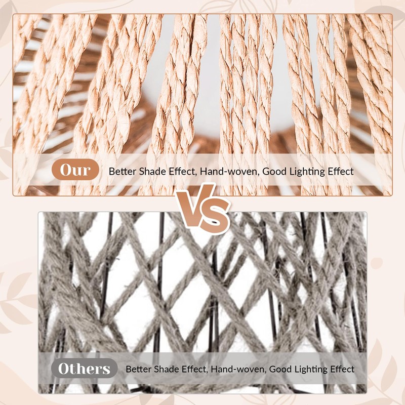 Colcolo Paper Rope Lampshade Boho Lampshade Boho Pendant Lamp Shade