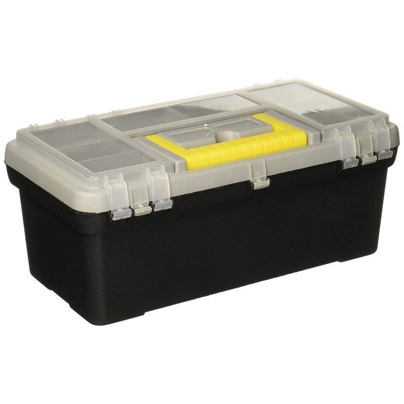 Foy 143200 Caja portaherramientas plástica con broches plásticos y organizador