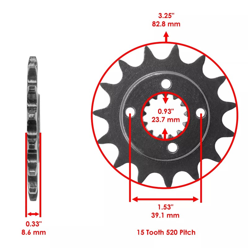 Caltric Red Drive Chain And Sprocket Kit for Honda XR650L