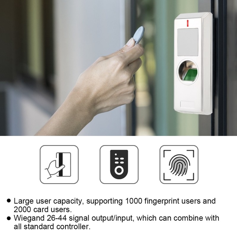 Metal IP66 Waterproof Fingerprint Access Controller Door 125KHZ ID Card