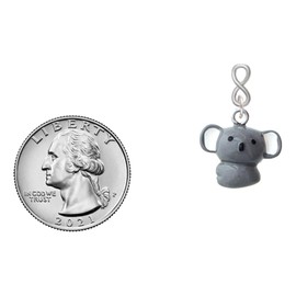 Delight Jewelry Resin Koala Bear Silvertone Infinity Post Earrings