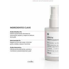 Sérum Facial Despigmentante con Ácido Glicólico 5% y Niacinamida 5%, 30 ml, Ilumina y Unifica el Tono, para Todo Tipo de Piel