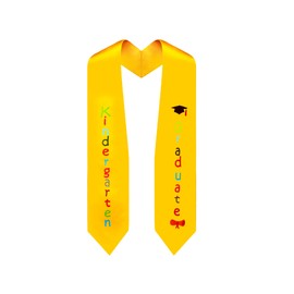 Jeere Kids Graduation Stole Preschool Kindergarten Graduation Printed Stole Kindergarten Preschool Sash for Kids(Gold)