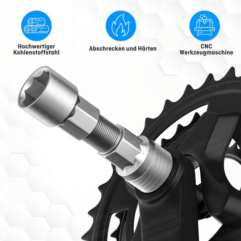 WATSABRO Crank Puller Bicycle 14 mm Key Universal Bottom Bracket