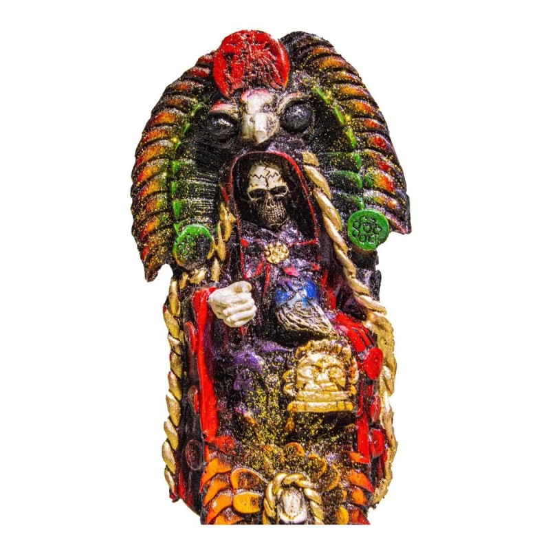 Imagen De Resina Santa Muerte Azteca Pie De Cráneo