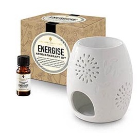 Amphora Aromatics Energise Aromatherapy Kit - with Style 2 traditional burner