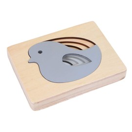 2Pcs Kid Wooden Puzzles, Multi- Layered Gradient Bird Animal Puzzles, Cartoon 3D Panel Jigsaw Brain Teaser Puzzles Educational Toys for Kids Home