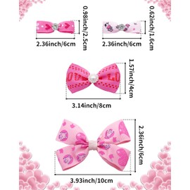PET SHOW 40Pcs/20Pairs 2" 3" 4" Pink Big Dog Hair Bows with Rubber Bands for Small Medium Large Dogs Girl Rhinestone Cats Topknots Birthday Wedding Party Dog Bowknot Pet Grooming Hair Accessories