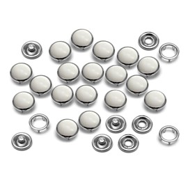 CRAFTMEMORE 20SETS 10MM White Pearl Snaps Fasteners Pearl-Like Button for Western Shirt Clothes Popper Studs (White)