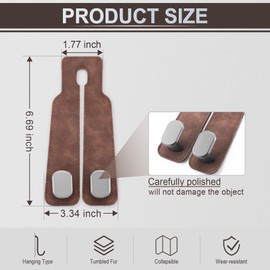 LivTee Headrest Purse Hook for Car, Seat Hook Hangers Storage Organizer for Bags and Coats Holder, Upgrade Leather Double Hook and Mobile Phone Holder for Universal Vehicle Car Accessories (Brown)