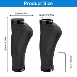 Bicycle Grips Ergonomic Non-Slip Rubber Handlebar Grips Bicycle Grips with Non-Slip Point Design, Universal Bicycle Handlebar Grips for Bicycles Mountain Bikes E-Bikes Road Bikes