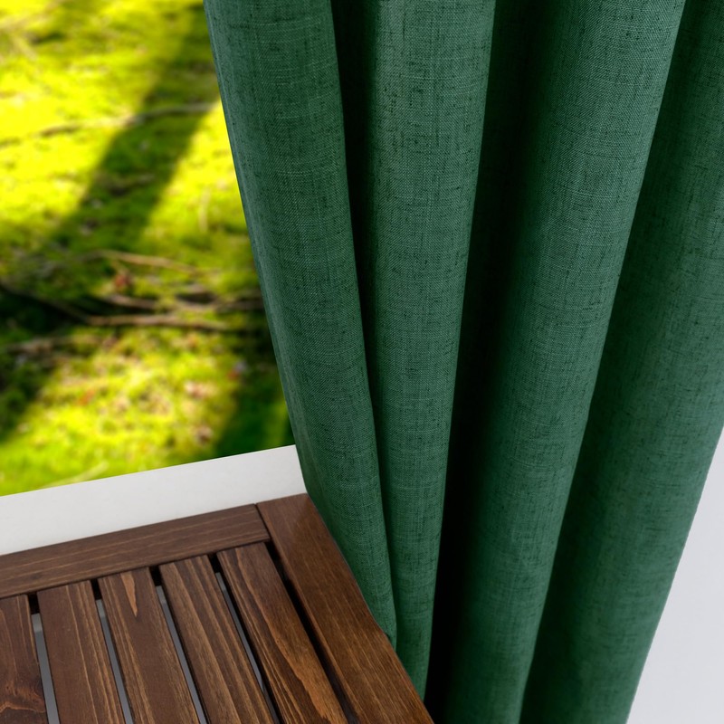 KOUFALL Dark Emerald Green Short Window Curtains for Bathroom Decor,Linen
