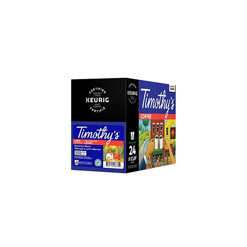 Timothy's, Breakfast Blend, Single-Serve Keurig K-Cup Pods, Light Roast Coffee,