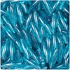 BeadTin Teal Transparent 19mm Spaghetti Plastic Craft Beads (150pcs)