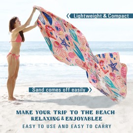 Famstar Beach Blanket Sandproof Waterproof 78''×110'' 1-7Adults Oversized,Compact Lightweight Durable Beach Mat for Travel Camping Hiking Picnic Blanket