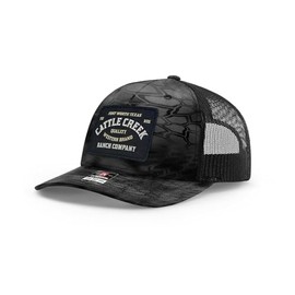 Cattle Creek Ranch Richardson 112PFP Trucker Hat - Premium Adjustable Snapback Hat-OSFM-Kryp-tek Typhon/Black