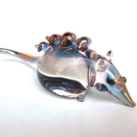 Opossum Possum Figurine of Hand Blown Glass