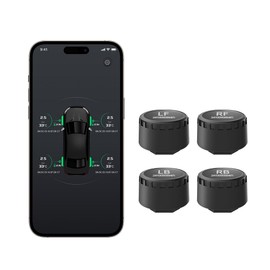 Sistema de monitoreo de presión de neumáticos inalámbrico TPMS Sensores para automóviles, motocicletas, vehículos de motor, RVs, remolques, soporte de pantalla en tiempo real Aplicación iOS o Android