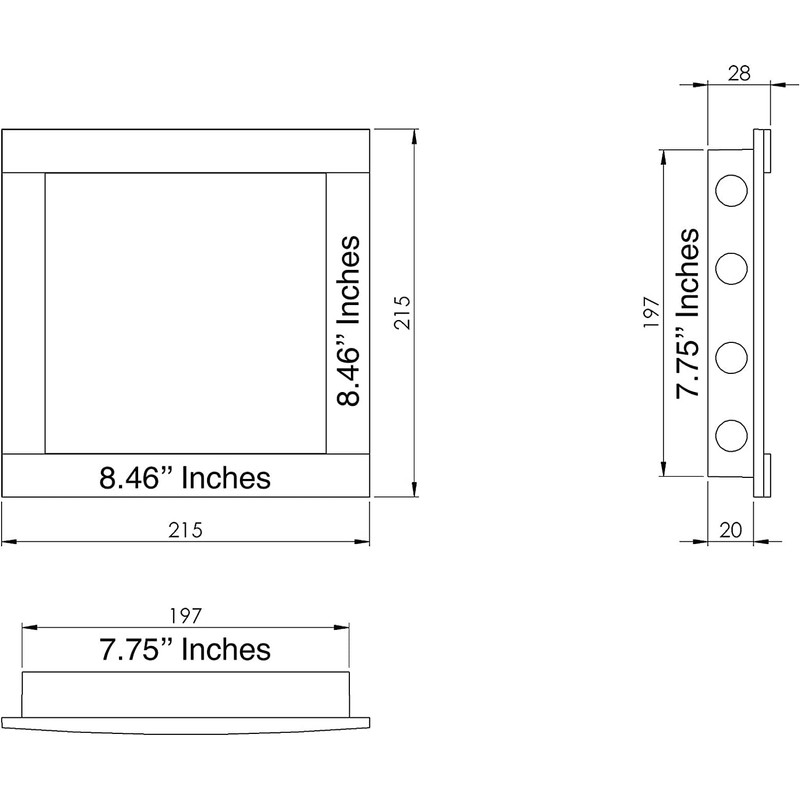 8" x 8" Inch / 200 x 200 mm Anthracite