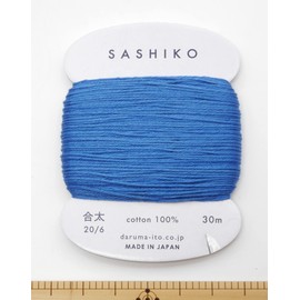 Dharma Sashiko Yarn, Card Roll, COL.225, Lapis, Approx. 98.8 ft (30 m), 01-2410 Blue