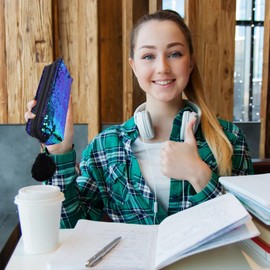 Operitacx Sequin Pencil Case Mermaid Design Lady Makeup Bag Tidy Stationery Storage for Girls