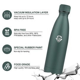 Insulated Flask, 750 ml, Water Bottle, Thermos Bottle, BPA-Free, Leak-Proof, Vacuum Double-Walled, Water Bottle for School, Outdoor, Bike, Travel, Office, Sports