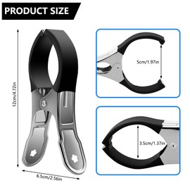 Vicloon Pack of 6 Stainless Steel Beach Towel Clips, Large Clothes Pegs, Towel Clips for Beach Loungers with Protective Cover, Beach Towel, Bath Towel, Bed Linen and Thick Clothing