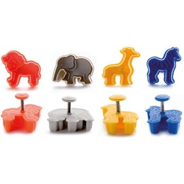 IBILI 734700 - Set 4 cortapastas con expulsor Safari