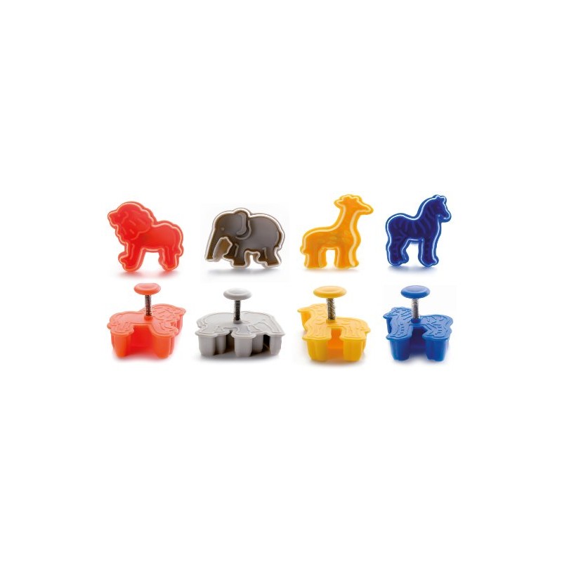 IBILI 734700 - Set 4 cortapastas con expulsor Safari