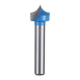 sourcing map Point Cutting Roundover Router Bit 1/4" Radius 1/4" Shank 1/2" Cutting Diameter 2 Flute Round Over CNC Router Bit for 2D and 3D Carving Woodworking Engraving Tool