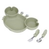 3pcs Toddler Divided Plate Set Silicone Baby Suction Plate Anti
