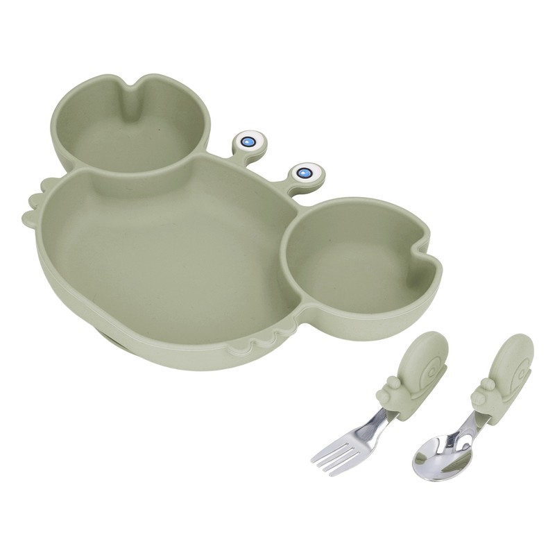 3pcs Toddler Divided Plate Set Silicone Baby Suction Plate Anti