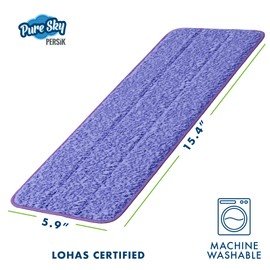 Pure-Sky Microfiber Mop Head Replacement - Just Add Water No Detergents Needed – Deep Clean Microfiber Mop Pad Refill - Damp / Wet / Dry /Dust Mop for House Floors Such as Hardwood, Tile, Marble