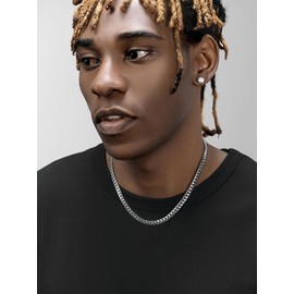 Oaldilee Chains for Men 6MM 24 Inches 316L Stainless Steel Cuban Necklace for Women Jewelry