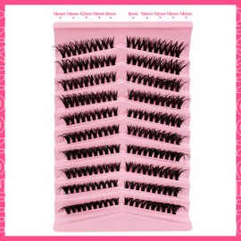 Eyelash Extensions Set, 200 Pieces, Fluffy Artificial Eyelash Clusters, Lashes Extension Set, Thick Lash Clusters, Individual Eyelash Extensions (X-4K)